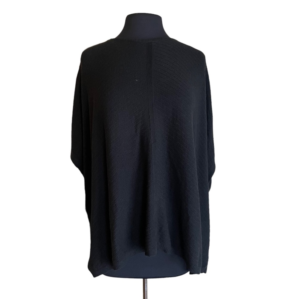 Loft Black Dolman Poncho Style Top
